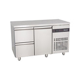 Masă rece cu 1 ușă, 2 sertare GN1/2, agregat lateral, finisaj inox, Linia 700, Inomak